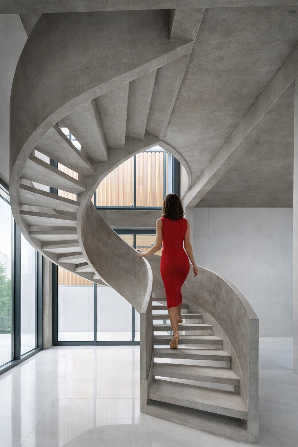 Helical Concrete Staircase